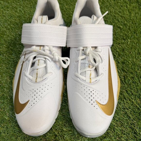 Nike Savaleos White Metallic Gold Weightlifting Shoes CV5708-101 Men’s 13 NEW - Picture 2 of 8